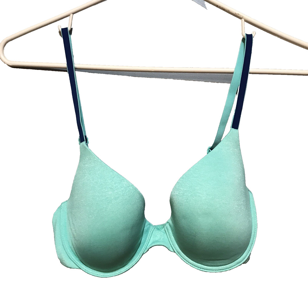 Victoria's Secret Uplift Semi Demi Bra size 32 C Light Green Colored Underwire